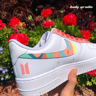 Air Force 1 x Dynamite Korean Themed Hand Painted Custom Kicks - Side 2 Close Up