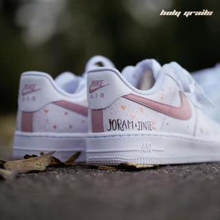 Air Force 1 x Elegant One Wedding Themed Hand Painted Custom Kicks - Back Sides 1