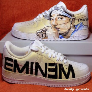 Air Force 1 x Eminem Music Themed Custom Kicks - Side 1 Close Up