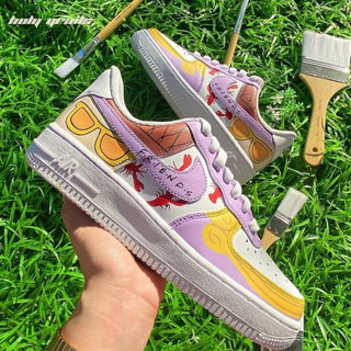 Air Force 1 x F.R.I.E.N.D.S TV Series Themed Hand Painted Custom Kicks - Side