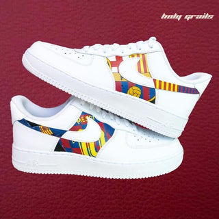 Air Force 1 x FCB Fans Sports Themed Hand Painted Custom Kicks - Sides