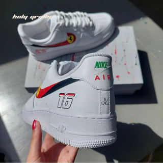 Air Force 1 x Ferrari hand painted custom kicks - Back Side