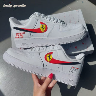 Air Force 1 x Ferrari hand painted custom kicks - Outer Sides