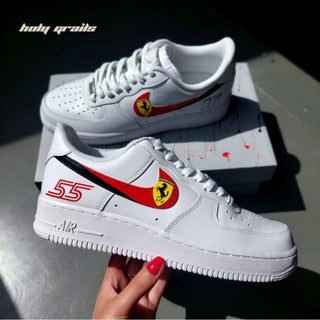 Air Force 1 x Ferrari hand painted custom kicks - Side 1