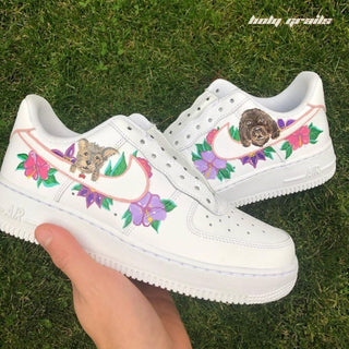 Air Force 1 x Flowers n Furr Pets Themed Hand Painted Custom Kicks - Both Sides