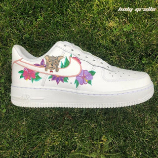 Air Force 1 x Flowers n Furr Pets Themed Hand Painted Custom Kicks - Side 1