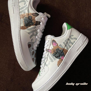 Air Force 1 x French Bulldog Pets Themed Hand Painted Custom Kicks - Both Sides 3