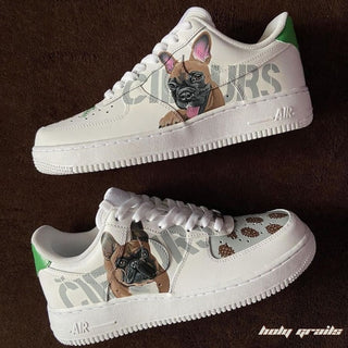 Air Force 1 x French Bulldog Pets Themed Hand Painted Custom Kicks - Both Sides 1