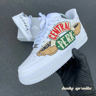 Air Force 1 x Friends Series Themed Custom Kicks - Side 1 (Featuring Central Perk Logo))