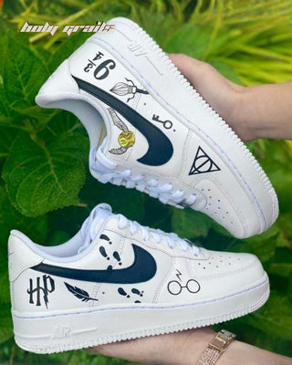 Air Force 1 x Harry Potter B & W Series Themed Custom Sneakers - Both Sides
