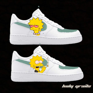 Air Force 1 x High Lisa Simpson High Themed Custom Kicks - Both Sides