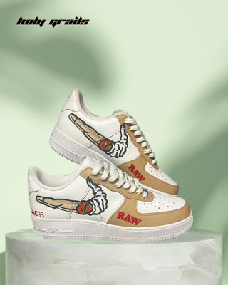 Air Force 1 x High On Joint High Stoner Art Themed Custom Kicks - Both Side