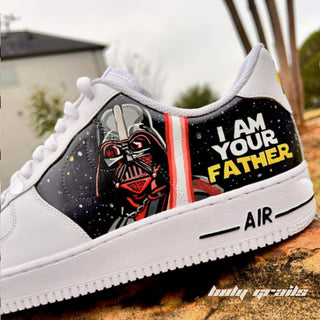 Air Force 1 x I Am Your Father Star Wars Themed Custom Kicks - Side 2 Close Up