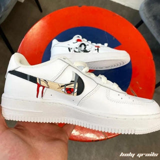 Air Force 1 x Itachi Rocks Naruto Anime Themed Hand Painted Custom Kicks - Inner Side