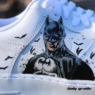 Air Force 1 x Joker Batman Marvel DC Themed Hand Painted Custom Kicks - Side 1 Close Up