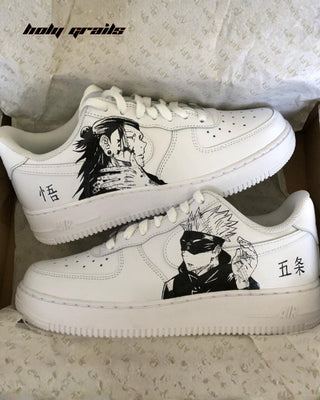 Air Force 1 x Jujutsu Kaisen Anime Themed Custom Sneakers - Both Close Up Sides