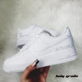 Air Force 1 x Just Married Wedding Themed Custom Kicks - Side 2