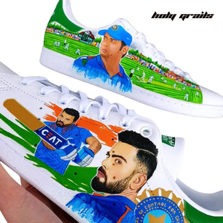 Air Force 1 x Kohli Energy Cricket Themed Custom Kicks - Side 2 Close Up