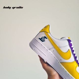 Air Force 1 x Lakers Club Sports Themed Hand Painted Custom Kicks - Inner Side 1