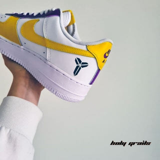 Air Force 1 x Lakers Club Sports Themed Hand Painted Custom Kicks - Inner Side 2