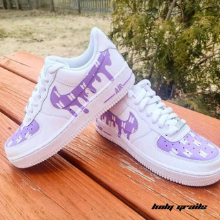 Air Force 1 x Lavender Dive Korean Themed Hand Painted Custom Kicks - Both Sides