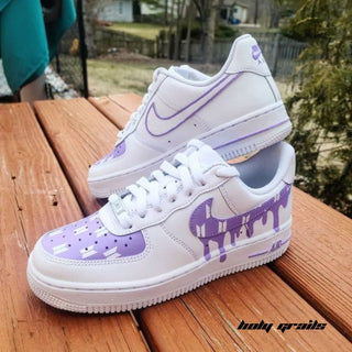 Air Force 1 x Lavender Dive Korean Themed Hand Painted Custom Kicks - Inner Side & Side 2