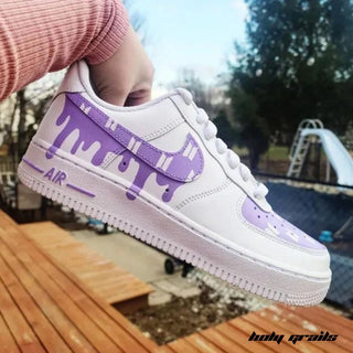 Air Force 1 x Lavender Dive Korean Themed Hand Painted Custom Kicks - Side 1