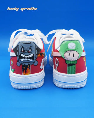 Air Force 1 x Mario Cartoon Character Themed Custom Sneakers - Back