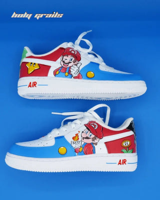 Air Force 1 x Mario Cartoon Character Themed Custom Sneakers - Public Sides