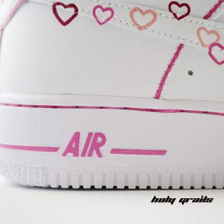 Air Force 1 x Modern Romantic Valentine's Themed Custom Kicks - Bottom Close Up