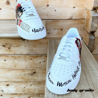 Air Force 1 x Money Heist Series Themed Custom Kicks - Front (Featuring Crew Name on Front)