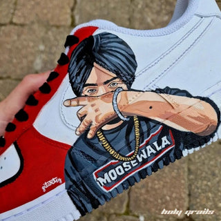 Air Force 1 x Moosevala Pop Culture Themed Hand Painted Custom Kicks - Side 1 Close Up