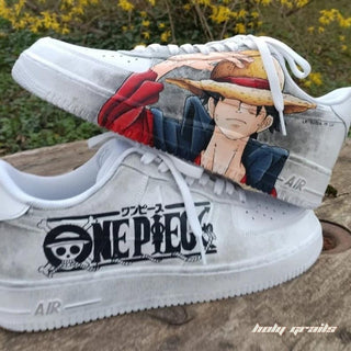 Air Force 1 x One Piece Art Anime Themed Hand Painted Custom Kicks - Both Sides