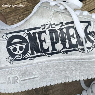 Air Force 1 x One Piece Art Anime Themed Hand Painted Custom Kicks - Side 1 Close Up