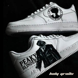 Air Force 1 x Peaky Blinders Series Themed Custom Kicks - Both Side Close