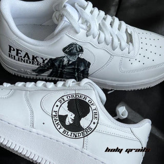 Air Force 1 x Peaky Blinders Series Themed Custom Kicks - Side 2 Close Up