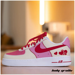 Air Force 1 x Pink Passion Valentine's Themed Custom Kicks - Side 1