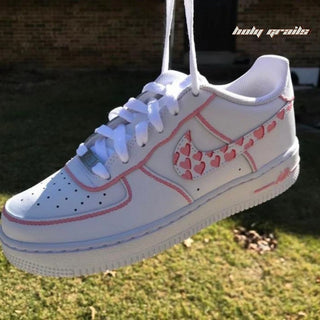 Air Force 1 x Pink Swoosh Hand Painted Custom Kicks - Side 1