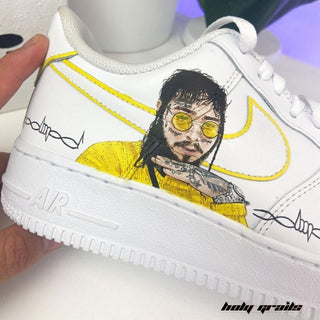 Air Force 1 x Post Malone Pop Culture Themed Hand Painted Custom Kicks - Side 1
