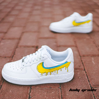 Air Force 1 x Primary Drip Altered Swoosh Custom Kicks - Side Top