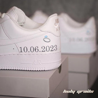 Air Force 1 x Ring it, Wing it Wedding Themed Custom Kicks - Back Side