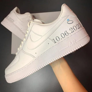 Air Force 1 x Ring it, Wing it Wedding Themed Custom Kicks - Side Close Up