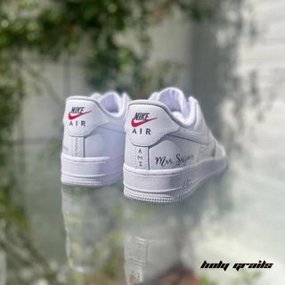 Air Force 1 x Romantic Artistry Wedding Themed Hand Painted Custom Kicks - Back Side