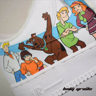 Air Force 1 x Scooby Doo Series Themed Custom Kicks - Side 2 Close Up