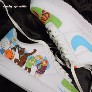 Air Force 1 x Scooby Doo Series Themed Custom Kicks - Sides Close Up