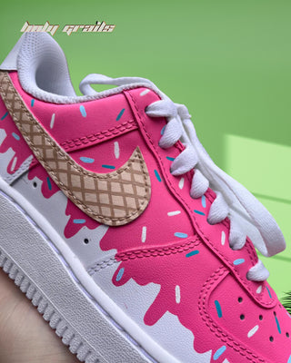 Air Force 1 x Scoop Woop Food Themed Custom Sneakers -Side Close Up