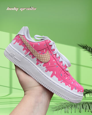Air Force 1 x Scoop Woop Food Themed Custom Sneakers -Side In Hand