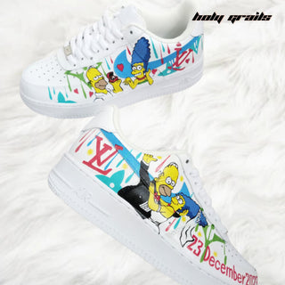 Air Force 1 x Simpsons Wedding Themed Custom Kicks - Sides & Above