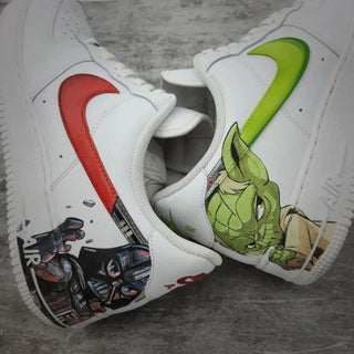 Air Force 1 x Sith & Yoda TV Series Themed Hand Painted Custom Kicks - Sides Close Up