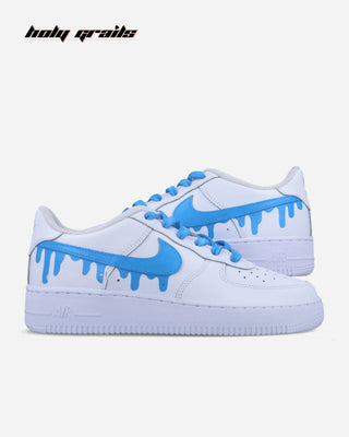 Air Force 1 x Sky Drip Altered Swoosh Custom Sneakers - Both Sides